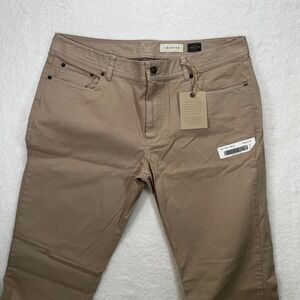 J. Hilburn Mens 5-Pocket Garment Dyed Pants Tan Cotton Stretch Size 37x34 NEW
